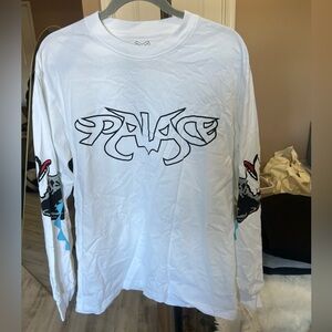 PALACE White Long Sleeve Tee with Graphic Design